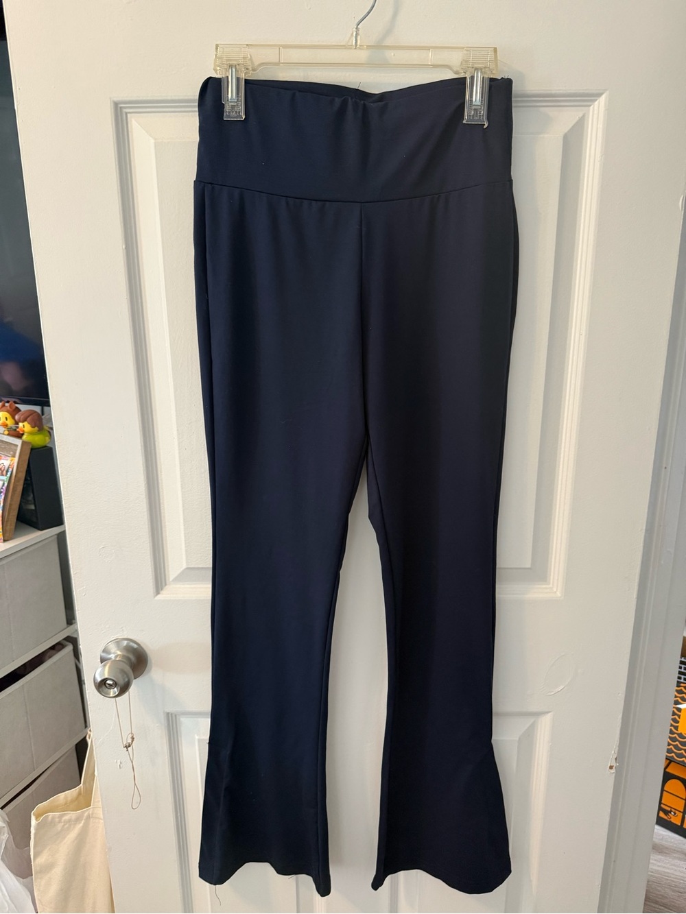 SHEIN Navy Flare Ponte Pants